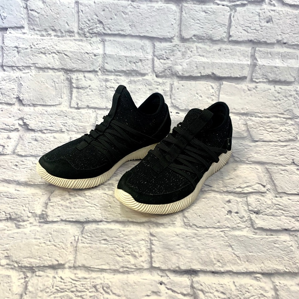 Black Sparkle Slip On Sneakers